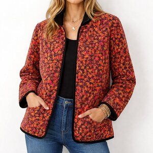 Boho Chic Quirky Bob Mackie Abstract Art Deco Hipster Zipped Jacket [size XL]
